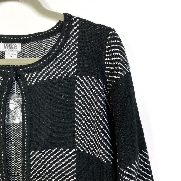 Monroe And Maine Plaid Houndstooth Trim Cardigan M - Picture 5 of 7